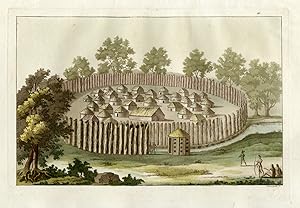 Antique Print-FLORIDA-INDIGENOUS-VILLAGE-PL.LVI.-Ferrario-Fumagalli-c.1827