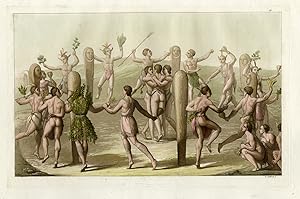 Antique Print-NORTH CAROLINA-DANCING PEOPLE-PL.LV.-Ferrario-Gallina-c.1827