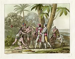 Antique Print-INDIANI-COLOMBO-COLUMBUS-PL.IV.-Ferrario-Bonatti-c.1827