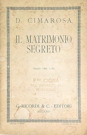 Seller image for Il Matrimonio segreto for sale by Librodifaccia