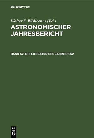 Bild des Verkufers fr Die Literatur des Jahres 1952 zum Verkauf von AHA-BUCH GmbH
