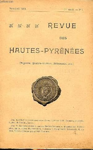 Image du vendeur pour Revue des Hautes Pyrnes (Bigorre, Quatre valles, Nbouzan, etc.) Mars Avril 1926 N 2 La chapelle de Saint Joseph Sommaire: La chapelle de Saint Joseph  Ossun; L'htel de la paix et du grand soleil  Tarbes; Prise de possession du prieur de Sarrancol mis en vente par Le-Livre