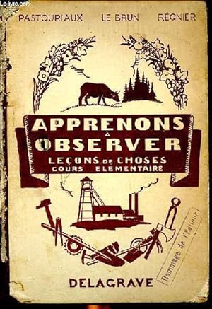 Seller image for Apprenons  observer leon de choses cours lmentaire for sale by Le-Livre