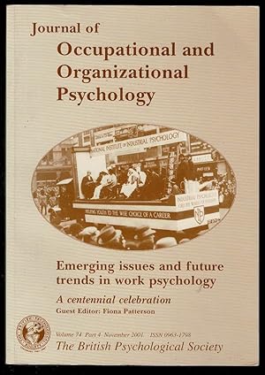 Immagine del venditore per Journal of Occupational and Organizational Psychology Volume 74 Part 4 venduto da Lazy Letters Books