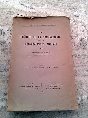 Imagen del vendedor de LA THEORIE DE LA CONNAISSANCE CHEZ LES NEO-REALISTES ANGLAIS a la venta por Itziar Arranz Libros & Dribaslibros