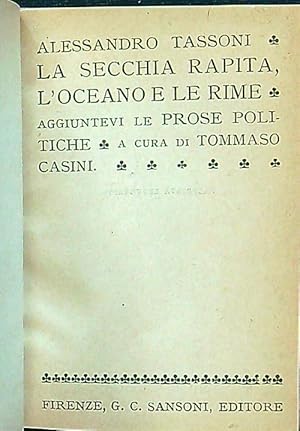 Immagine del venditore per La secchia rapita, l'oceano e le rime venduto da Librodifaccia