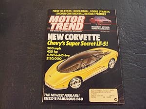 Motor Trend Oct 1987 Maserati; Ferrari F40; Corvette