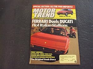 Motor Trend Nov 1987 Ferrari vs Ducati; BMW 750iL