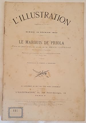 L'ILLUSTRATION SUPPLEMENT AU N. 3077 SAMEDI 15 FEVRIER 1902 LE MARQUIS DE PRIOLA,