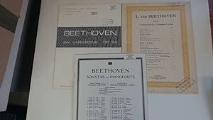 Bild des Verkufers fr 3 Pieces by Beethoven for Piano: Six Variations Op.34;Two Preludes Op.39; Sonata in C Major Op.53 (Waldstein) zum Verkauf von Goldstone Rare Books