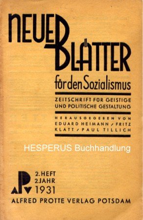 Seller image for Neue Bltter fr den Sozialismus - 2. Jg./ Heft 2 - Febr. 1931 for sale by HESPERUS Buchhandlung & Antiquariat