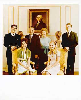 Original official White House portrait of First Family: President Richard Nixon, First Lady Pat N...