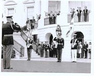 Original official White House photograph of Golda Meir Arrival (September 1969).
