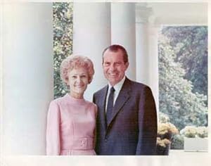Original official White House photograph of President Richard Nixon and First Lady Pat Nixon.