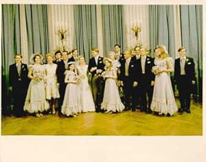 Original official White House photograph of First Family and guests on Tricia Nixon Cox wedding d...