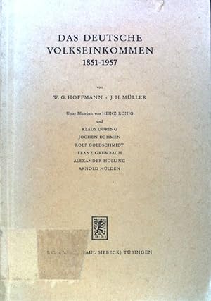 Bild des Verkufers fr Das deutsche Volkseinkommen 1851 - 1957; Schriften zur angewandten Wirtschaftsforschung; zum Verkauf von books4less (Versandantiquariat Petra Gros GmbH & Co. KG)