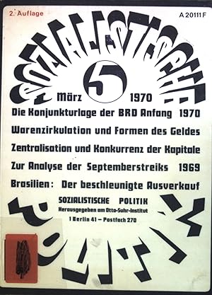 Bild des Verkufers fr Zur Konjukturlage Westdeutschlands Anfang 1970 - in: Sozialistische Politik, 2. Jahrgang, Nr. 5. zum Verkauf von books4less (Versandantiquariat Petra Gros GmbH & Co. KG)
