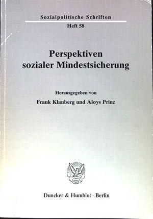 Bild des Verkufers fr Perspektiven sozialer Mindestsicherung. Sozialpolitische Schriften ; H. 58; zum Verkauf von books4less (Versandantiquariat Petra Gros GmbH & Co. KG)