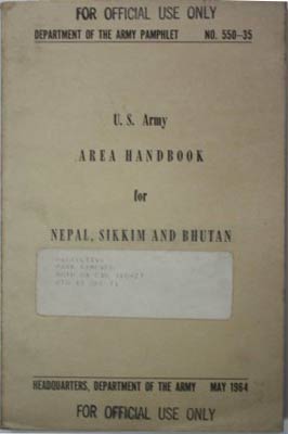 Bild des Verkufers fr U. S. Army Area Handbook for Nepal, Sikkim and Bhutan zum Verkauf von SEATE BOOKS