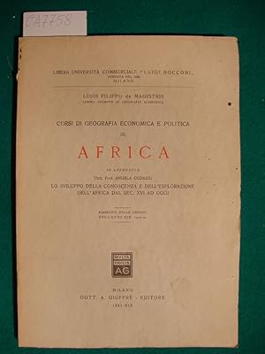 Corsi di geografia economica e politica III - Africa - (In appendice Dott. Prof. Angela Codazzi -...