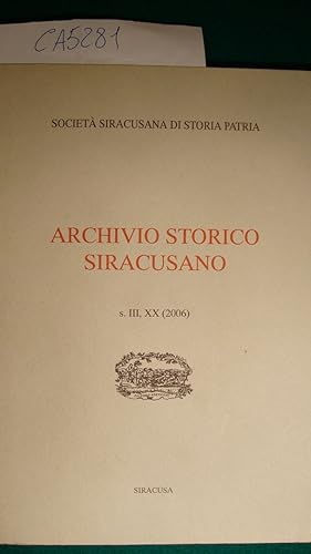 Archivio Storico Siracusano s. III, XX (2006)