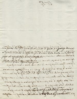 Lettera manoscritta autografa, firmata, destinatario non indentificato, datata "Genova 22 aprile ...