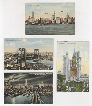 [NEW YORK, cartoline]. Lotto di 17 cartoline viaggiate, raffiguranti edifici e scorci della città...