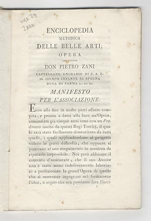 Enciclopedia metodica critico-ragionata delle belle arti dell'abate d. Pietro Zani fidentino. Par...