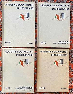 Four volumes of Moderne Bouwkunst In Nederland