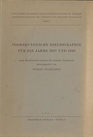 Volkskundliche Bibliographie für die Jahre 1937 und 1938