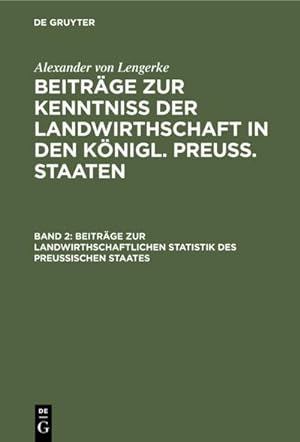 Bild des Verkufers fr Beitrge zur landwirthschaftlichen Statistik des Preuischen Staates zum Verkauf von AHA-BUCH GmbH