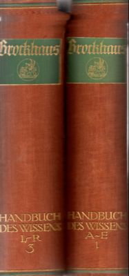 Brockhaus Handbuch des Wissens in vier Bänden. Band 1: A-E und Band 3: L-R.