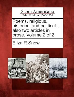 Seller image for Poems, Religious, Historical and Political: Also Two Articles in Prose. Volume 2 of 2 (Paperback or Softback) for sale by BargainBookStores