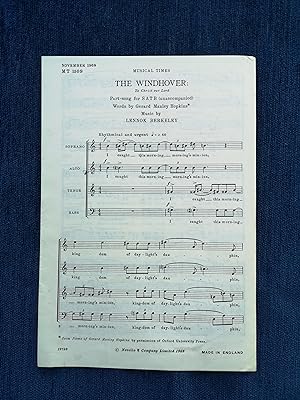 The Windhover: To Christ Our Lord Part-song for SATB [Words by] Gerard Manley Hopkins [Music by] ...