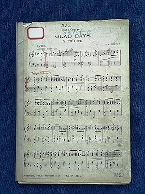 Glad Days - Entr'acte - Instrumental Score B. & Co15934