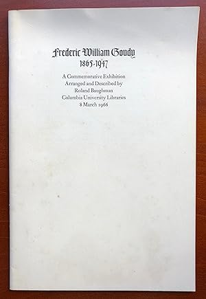 Bild des Verkufers fr Frederic William Goudy 1865-1947: A Commemorative Exhibition zum Verkauf von George Ong Books