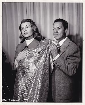 Original photograph of Rita Hayworth and Jean Louis, circa 1954