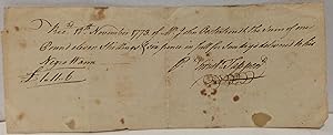 Ulster County Saugerties New York original 1773 John Osterhoudt Receipt of Sale Christopher Tappe...