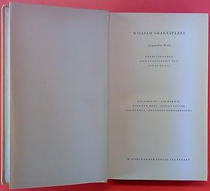 Imagen del vendedor de William Shakespeare Ausgewhlte Werke Richard3,Richard 2,Mass fr Mass, Julius Caesar, Coriolanus ,Antonius und Cleopatra a la venta por biblion2