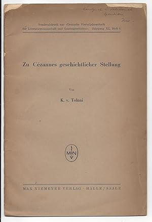 Zu Cézannes geschichtlicher Stellung. Sonderabdruck aus "Deutsche Vierteljarsschrift für Literatu...