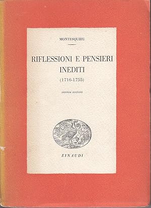 Imagen del vendedor de Riflessioni e pensieri inediti (1716-1755) a la venta por Libreria Tara