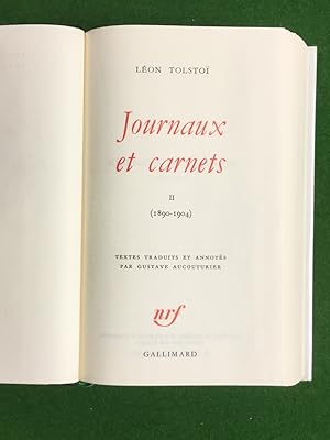 Bild des Verkufers fr JOURNAUX ET CARNETS. VOLUMES 1 & 2. zum Verkauf von Burwood Books