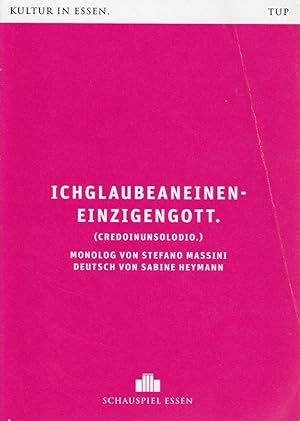 Imagen del vendedor de Programmheft Stefano Massini ICHGLAUBEANEINENEINZIGENGOTT Premiere 2.Oktober 2016 Box Spielzeit 2016 / 2017 a la venta por Programmhefte24 Schauspiel und Musiktheater der letzten 150 Jahre