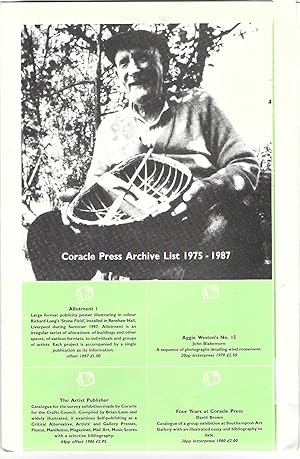 [From first panel]: Coracle Press Archive List 1975-1987