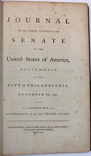 JOURNAL OF THE THIRD SESSION OF THE SENATE OF THE UNITED STATES OF AMERICA, BEGUN AND HELD AT THE...