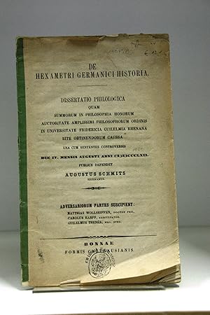 De Hexametri Germanici Historia. Disseratatio Philologica