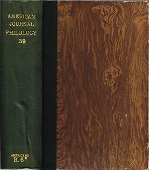Bild des Verkufers fr The American Journal of Philology Vol. XXXIX - N.os 153, 154, 155, 156; 1918 zum Verkauf von Biblioteca di Babele