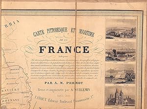 32-Fold Parchment Linen Map of France 1850
