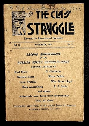 Imagen del vendedor de The Class Struggle. Vol. III, No. 4, November 1919: Second Anniversary of the Russian Soviet Republic a la venta por Toadlily Books