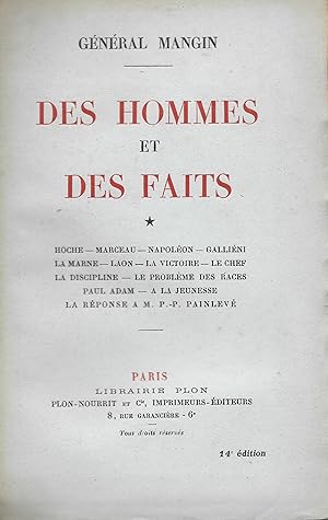 "Des Hommes et des Faits" - Hoche / Marceau / Napoléon / Galliéni / La Marne / Laon / La Victoire...